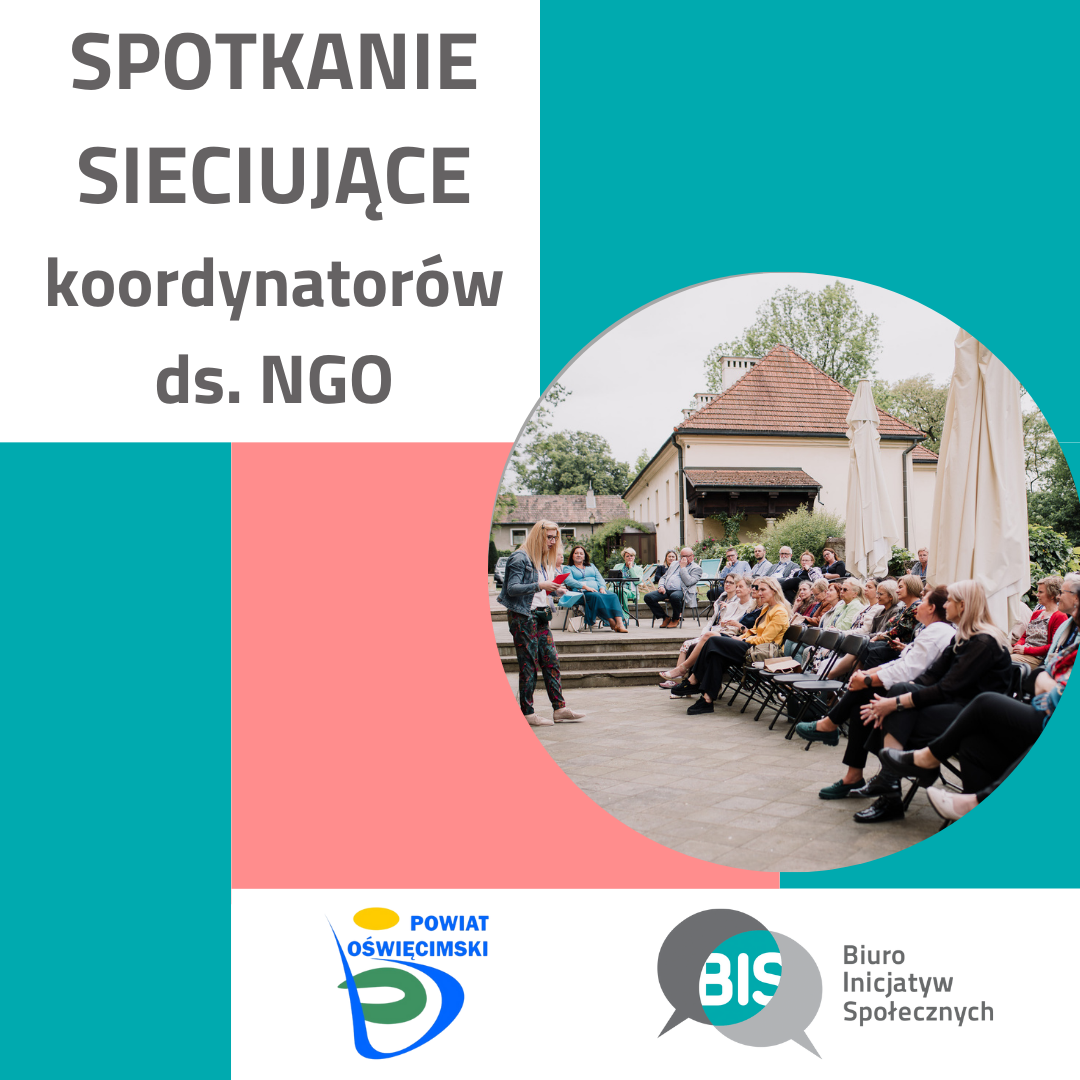 Plakat informujący o spotkaniu dla koordynatorów NGO