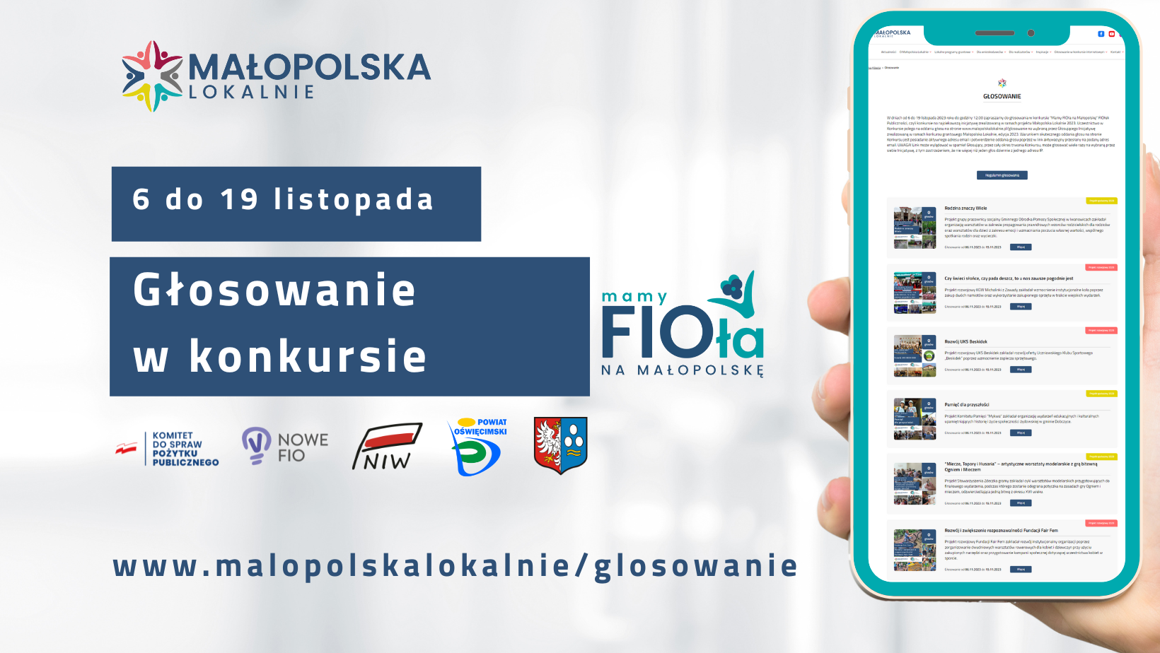 Grafika z informacją O konkursie i widokiem komórki