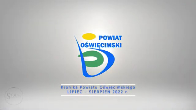 Na grafice z szarym tle napis Kronika Powiatu Oświęcimskiego lipiec-sierpeń 2022 roku.