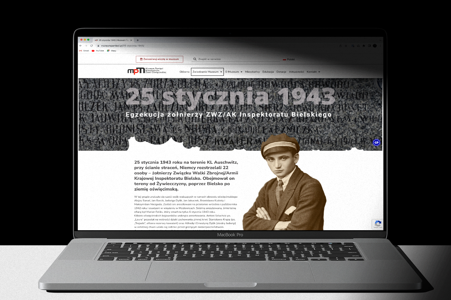 Zdjęcie, na którym widać laptop, w tle zacienione tło.