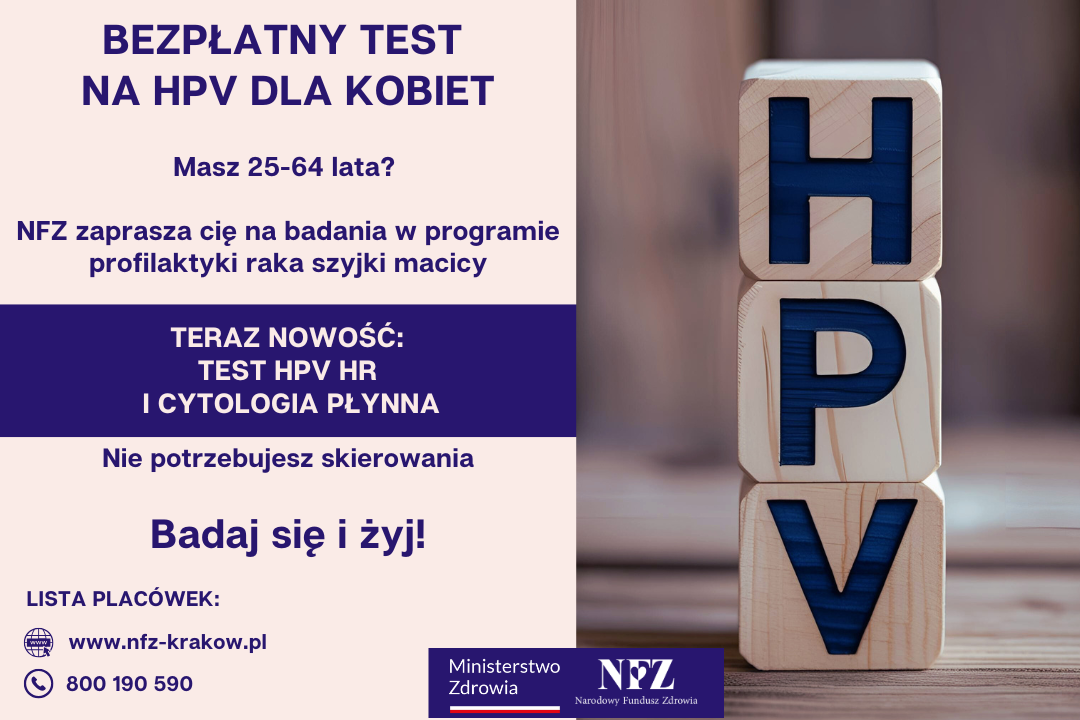Grafika z informacją o bezpłatnych badaniach profilaktycznych
