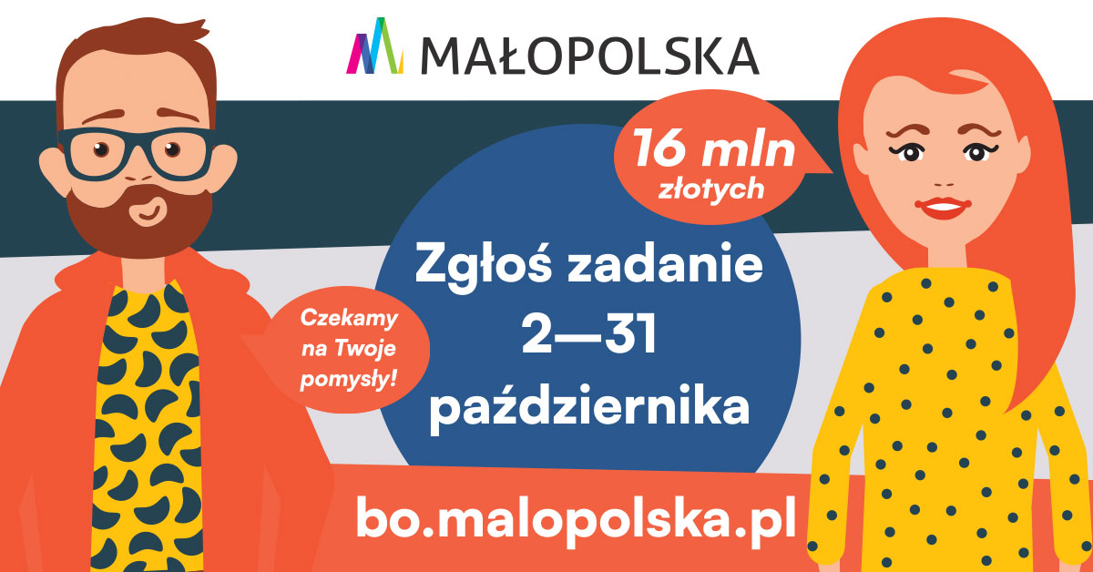 Grafika zachęcająca do złożenia pomysłów do Budżetu Obywatelskiego Małopolski