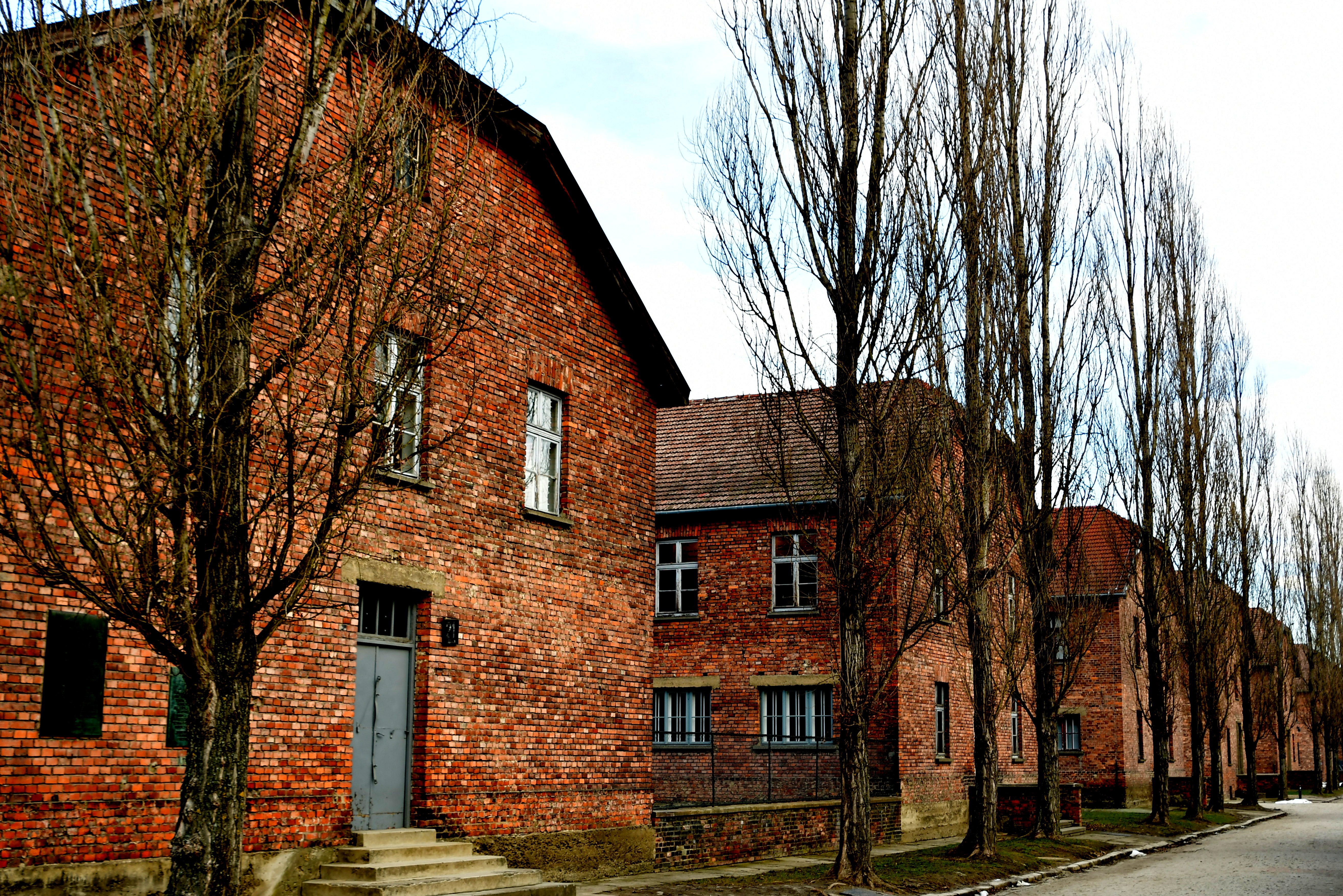Bloki w byłym obozie Auschwitz