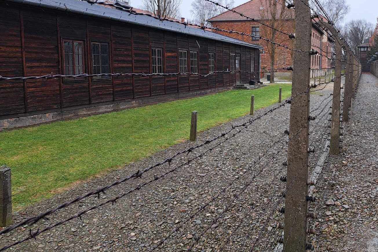 Fragment byłego niemieckiego obozu koncentracyjnego Auschwitz I