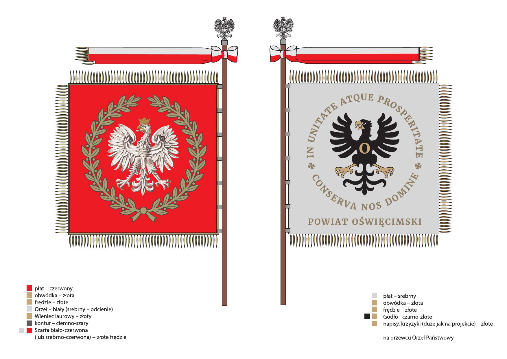 Projekt sztandaru Powiatu Oświęcimskiego