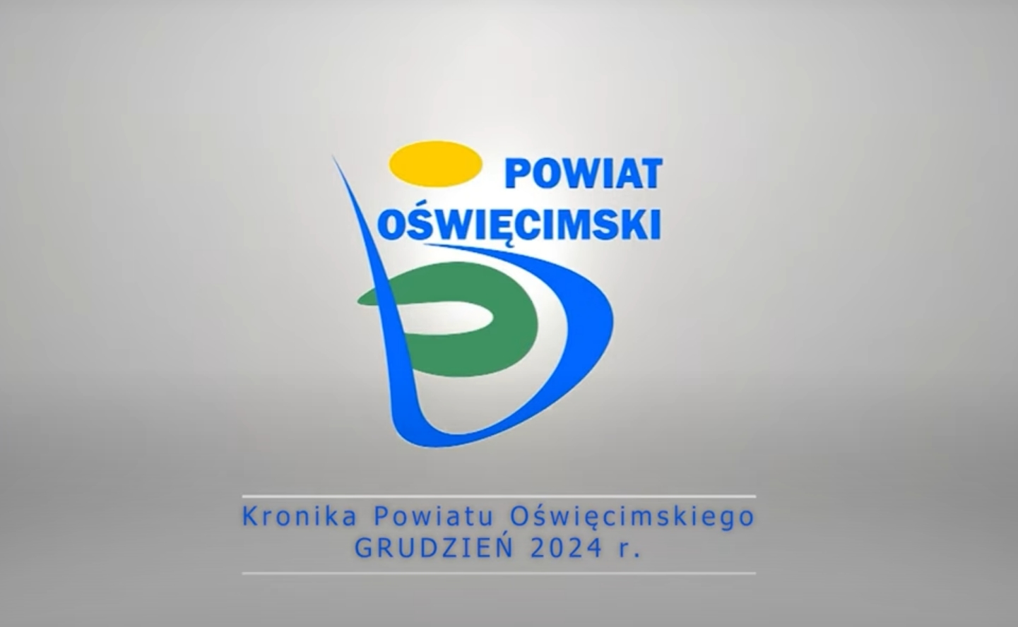 Plansza z napisem Kronika Powiatu Oświęcimskiego grudzień 2024 r.