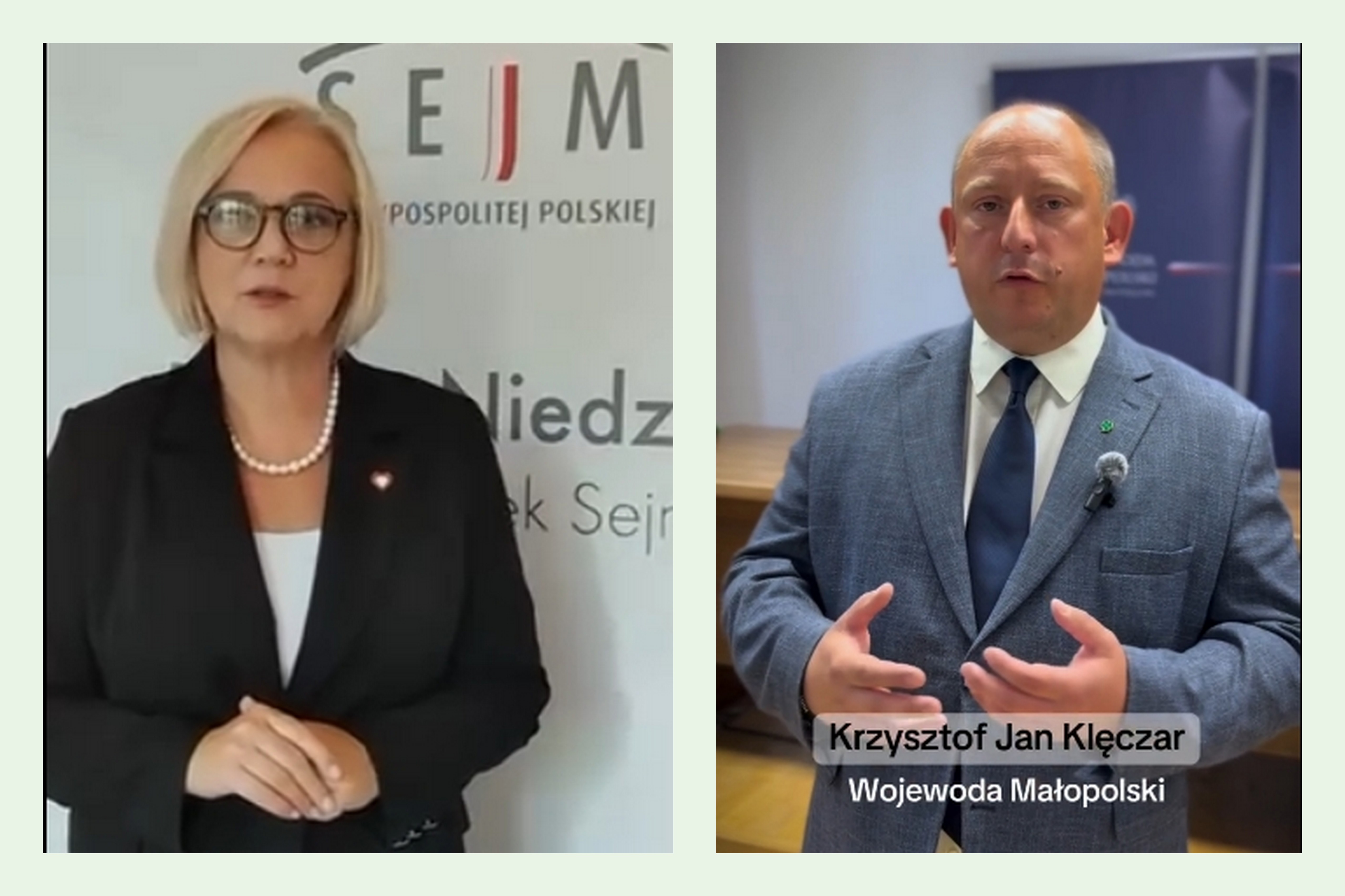 Kolaż zdjęć wojewody i wicemarszałek sejmu