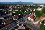 Widok z drona na Andrychów.