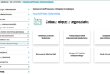 Zrzut ekranu Geoportalu Powiatu Oświęcimskiego z e-usługami.