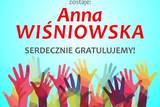Grafika z nazwiskiem zwycięzcy głosowania internautów na Wolontariusza Roku 2022.