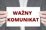 Grafika z napisem Ważny Komunikat