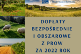 W centralnej części grafiki napis: dopłaty bezposrednie i obszarowe z PROW za 2022 rok. Już można składać wnioski! Pozyżej logo i napis Agencja Restrukturyzacji i Modernizacji Rolnictwa. Z lewej strony i u góry grafiki zdjęcia z krajobrazami Polski, a na jednym z nich pasące się owce. 