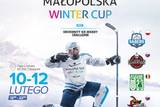 Plakat informujący o turnieju hokeja na lodzie drużyn uniwersyteckich w Oświęcimiu.