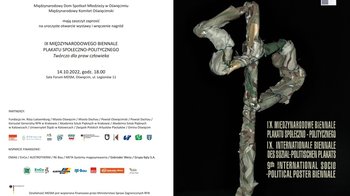 Obraz główny aktualności o tytule IX Międzynarodowe Biennale Plakatu Społeczno-Politycznego „Twórczo dla praw człowieka” 