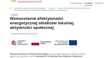 Obraz główny aktualności o tytule Program termomodernizacji budynków instytucji kultury 