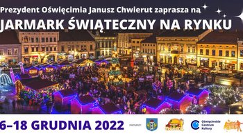 Obraz główny aktualności o tytule Jarmark Świąteczny na Rynku w Oświęcimiu 