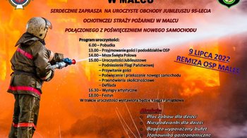Obraz główny aktualności o tytule Jubileusz 95- lecia Ochotniczej Straży Pożarnej w Malcu 
