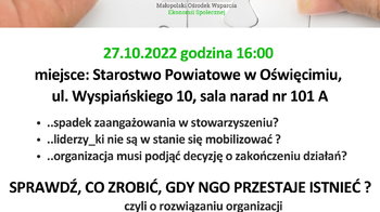 Obraz główny aktualności o tytule Zapraszamy na szkolenie dla organizacji 