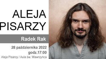 Obraz główny aktualności o tytule Radek Rak odsłoni płytę w oświęcimskiej Alei Pisarzy! 