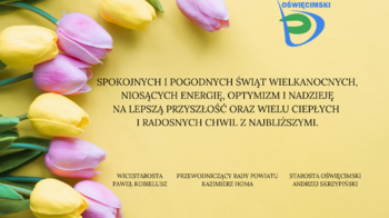 Obraz główny aktualności o tytule Życzenia świąteczne dla naszych mieszkańców od władz Powiatu Oświęcimskiego 