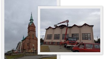 Obraz główny aktualności o tytule Ponad 40 interwencji strażaków na terenie powiatu po wichurze 