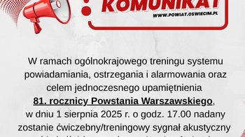 Obraz główny aktualności o tytule 1 sierpnia zawyją syreny 