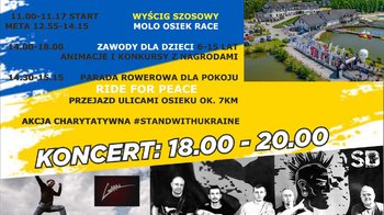 Obraz główny aktualności o tytule Molo Osiek Race i Festyn Rodzinny Ride For Peace 