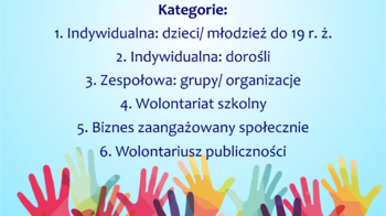Obraz główny aktualności o tytule WOLONTARIUSZ ROKU 2024. Na zgłoszenia czekamy do 9 grudnia 